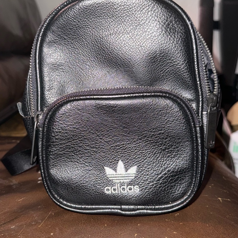 Adidas Black Leather Belt Bag